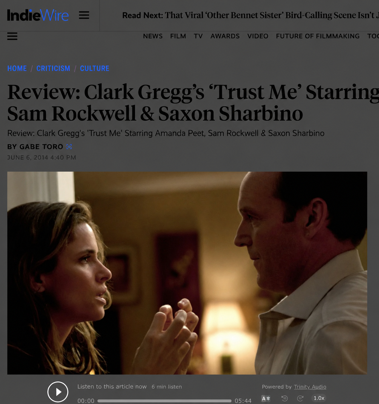 Entertainment Weekly — Trust Me review of Saxon Sharbino