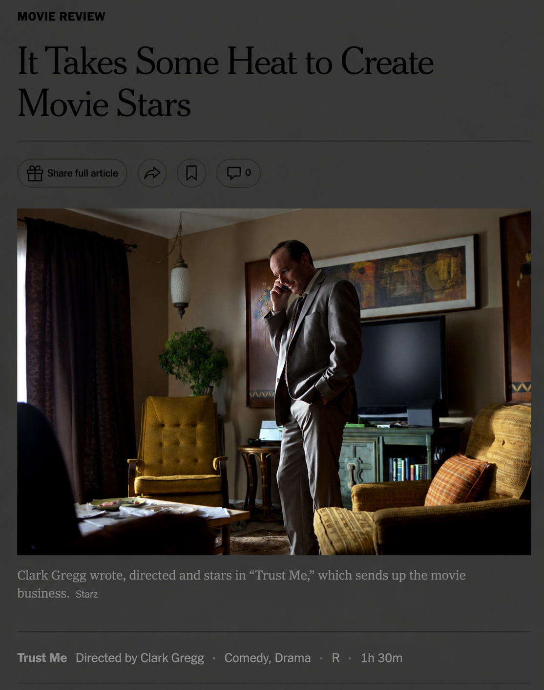 The New York Times review of Trust Me